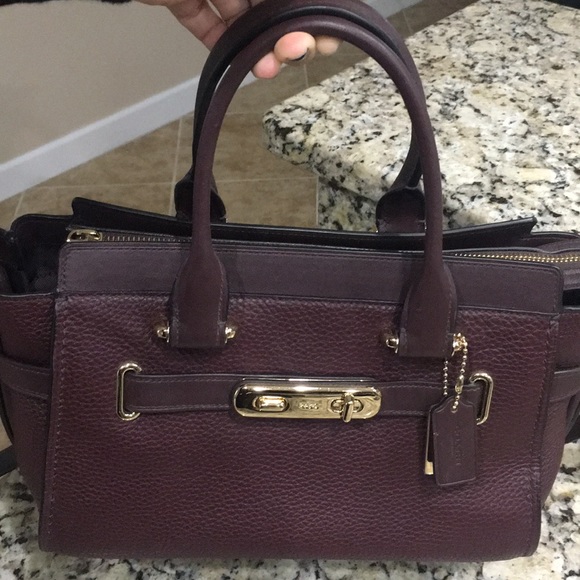 Coach burgundy purse. Gorgeous for fall/winter. - Picture 1 of 8